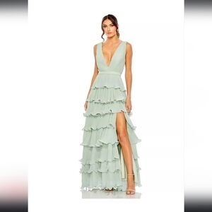 eena for MacDuggal Tiered Ruffle A-Line Gown Size 6